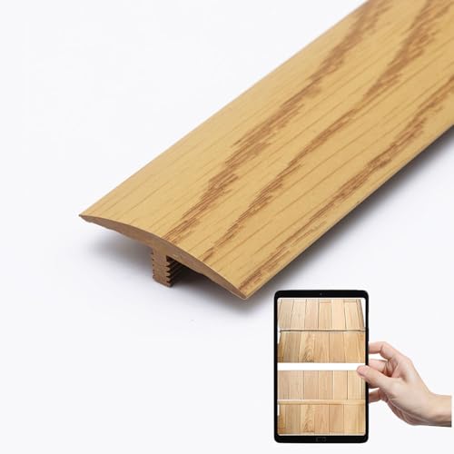 AGKANVCVNT T-Profil PVC Übergangsprofil Selbstklebend Schwarz Bodenübergangsstreifen Verschleißfest Türschwellen Leiste Breit 40mm, Übergangsleiste Ohne Bohren(Oak,1 Pcs) von AGKANVCVNT