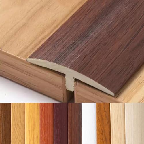 AGKANVCVNT T-Profil Übergangsschiene Übergangsprofil Breite 40mm Boden Übergangsleiste Selbstklebend Türschwellen Leiste Für Lücken Zwischen Laminatdielen Und Fliesen(Black Walnut,9Pcs) von AGKANVCVNT