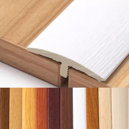 AGKANVCVNT T-Profil Übergangsschiene Übergangsprofil Breite 40mm Boden Übergangsleiste Selbstklebend Türschwellen Leiste Für Lücken Zwischen Laminatdielen Und Fliesen(White,1 Pcs) von AGKANVCVNT