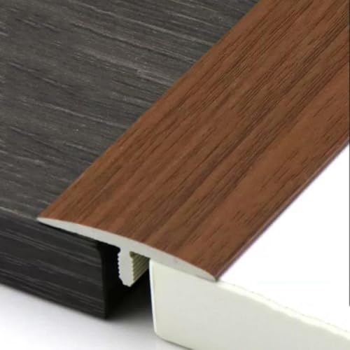 AGKANVCVNT T-förmige Bodenleisten Übergangsprofil, Übergangsschiene PVC, Selbstklebende Übergangsleiste Boden Für Fliesen/Laminat/Vinyl, Holzmaserung, L90cm(Brown,W38mm/1.5in) von AGKANVCVNT