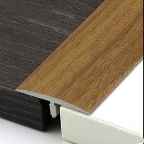AGKANVCVNT T-förmige Bodenleisten Übergangsprofil, Übergangsschiene PVC, Selbstklebende Übergangsleiste Boden Für Fliesen/Laminat/Vinyl, Holzmaserung, L90cm(Brown,W60mm/2.4in) von AGKANVCVNT