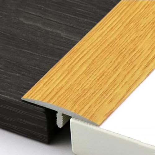 AGKANVCVNT T-förmige Bodenleisten Übergangsprofil, Übergangsschiene PVC, Selbstklebende Übergangsleiste Boden Für Fliesen/Laminat/Vinyl, Holzmaserung, L90cm(Oak,W60mm/2.4in) von AGKANVCVNT