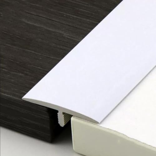 AGKANVCVNT T-förmige Bodenleisten Übergangsprofil, Übergangsschiene PVC, Selbstklebende Übergangsleiste Boden Für Fliesen/Laminat/Vinyl, Holzmaserung, L90cm(White,W60mm/2.4in) von AGKANVCVNT