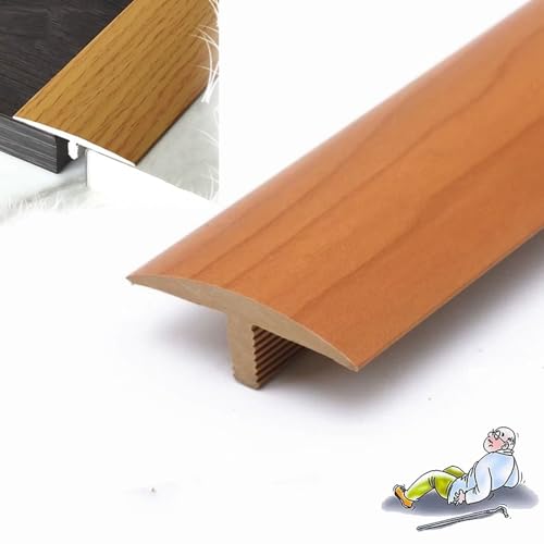 AGKANVCVNT T-förmige Bodenübergangsleiste, Schwellenleiste Für Fliesen Zu Holz/Laminat/Vinyl Und Teppich, PVC Randleiste, Übergangsprofil Selbstklebend, Breite 4cm(Cherry) von AGKANVCVNT
