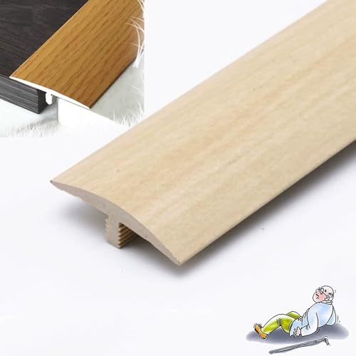 AGKANVCVNT T-förmige Bodenübergangsleiste, Schwellenleiste Für Fliesen Zu Holz/Laminat/Vinyl Und Teppich, PVC Randleiste, Übergangsprofil Selbstklebend, Breite 4cm(Maple) von AGKANVCVNT