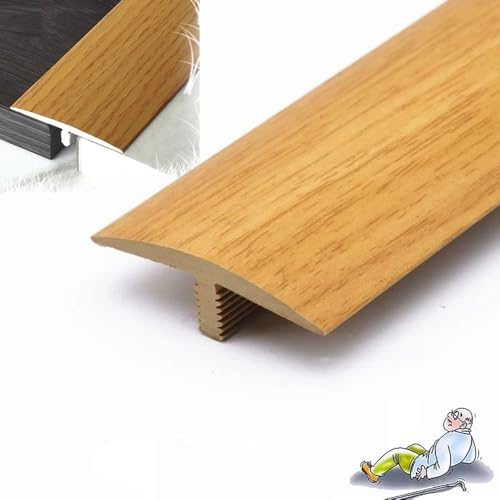 AGKANVCVNT T-förmige Bodenübergangsleiste, Schwellenleiste Für Fliesen Zu Holz/Laminat/Vinyl Und Teppich, PVC Randleiste, Übergangsprofil Selbstklebend, Breite 4cm(Red Oak) von AGKANVCVNT
