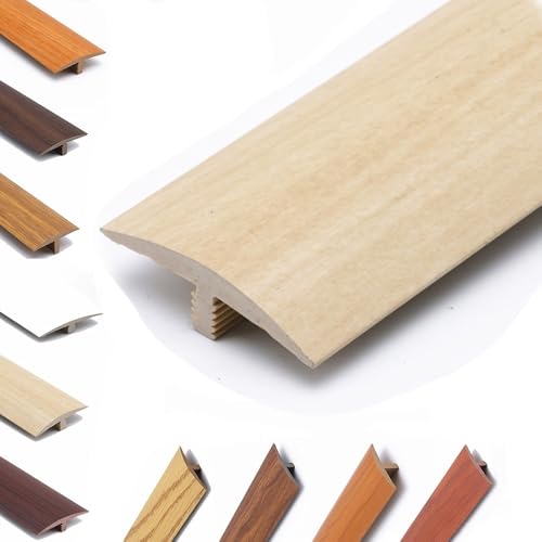 AGKANVCVNT T-formleisten, Bodenübergangsstreifen Selbstklebend, PVC Übergangsprofil 40mm Breit Zuschneidbare, Zierleisten Und Bodenübergangsstreifen, Holz Maserungs, 6 Stück(Maple,1 Pcs) von AGKANVCVNT