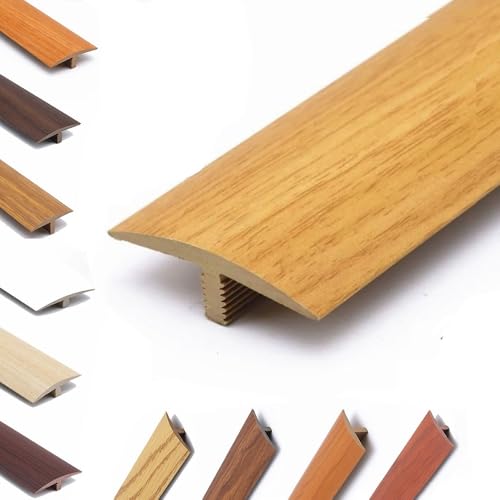 AGKANVCVNT T-formleisten, Bodenübergangsstreifen Selbstklebend, PVC Übergangsprofil 40mm Breit Zuschneidbare, Zierleisten Und Bodenübergangsstreifen, Holz Maserungs, 6 Stück(Red Oak,3 Pcs) von AGKANVCVNT