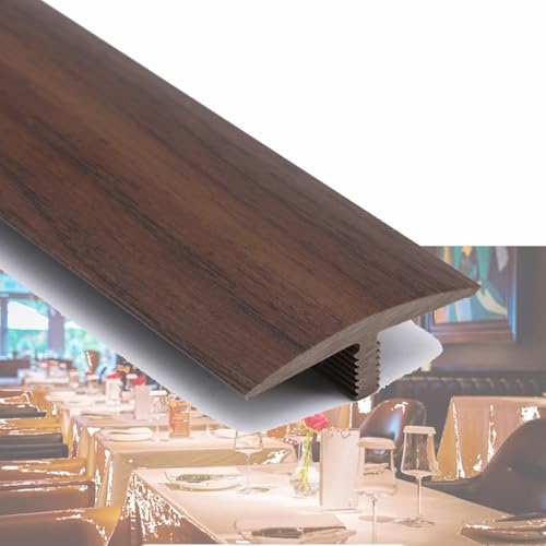AGKANVCVNT Übergangsprofil Selbstklebend, T-Profil Übergangsleiste, PVC Übergangsstreifen, Zierleisten Für Schwellen Fliesen Holzböden Teppich, 90cm(Black Walnut,6 Pcs) von AGKANVCVNT