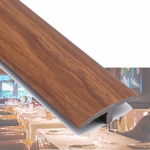 AGKANVCVNT Übergangsprofil Selbstklebend, T-Profil Übergangsleiste, PVC Übergangsstreifen, Zierleisten Für Schwellen Fliesen Holzböden Teppich, 90cm(Dark Teak,1 Pcs) von AGKANVCVNT