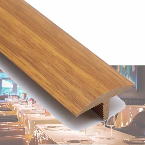 AGKANVCVNT Übergangsprofil Selbstklebend, T-Profil Übergangsleiste, PVC Übergangsstreifen, Zierleisten Für Schwellen Fliesen Holzböden Teppich, 90cm(Teak,1 Pcs) von AGKANVCVNT