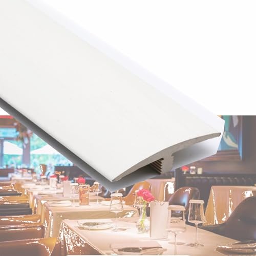 AGKANVCVNT Übergangsprofil Selbstklebend, T-Profil Übergangsleiste, PVC Übergangsstreifen, Zierleisten Für Schwellen Fliesen Holzböden Teppich, 90cm(White,6 Pcs) von AGKANVCVNT