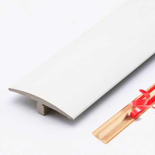 AGKANVCVNT Übergangsschiene Selbstklebend, Übergangsstreifen Boden, T-Profil Übergangsprofil Für Fliesen Laminat Vinyl, Bodenleiste Türschwellen Leiste, Einfach Zu Säubern(White) von AGKANVCVNT