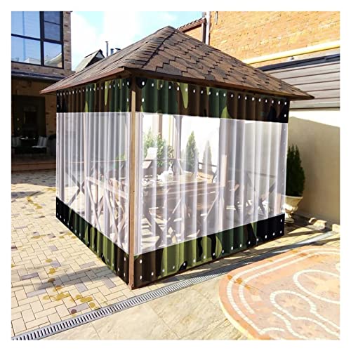 AGLZWY Transparenter Vorhang Outdoor Verdickter PVC Trennsonnenschutz Persenning, Mit 1,5cm Ösen Sonnenschutz Garagen Vorhang(2.1x2. 5m/6.9x8.2ft) von AGLZWY