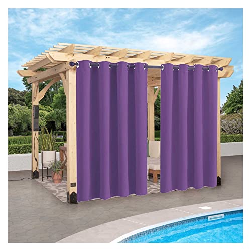 AGLZWY wasserdichte Wärmeisolierte Pergola-Vorhänge Vorhänge Im Freien mit Ösen Sonnenschutz für Garten, Terrasse, Pavillon, Anpassbar(E,2.5x2.7m) von AGLZWY