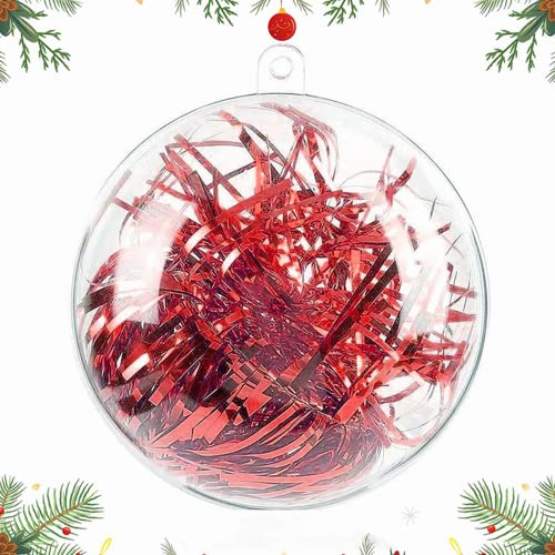 AGM 20 Stück 10cm transparente Kunststoffkugeln, DIY befüllbare Handwerk bruchsichere Weihnachtsbaumkugeln Ornamente für Weihnachten Neujahr oder andere Winterthemen Dekorationen von AGM