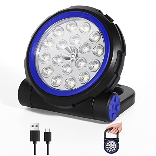 AGM LED Strahler, 5200mAh Akku Tragbares Notlicht 10W 800LM Superhell Campinglampe, 180° faltbarer & USB-Aufladung, IPX5 Arbeitsleuchte mit 4 Lichtmodi, für Stromausfällen, Camping, Außenbereich von AGM