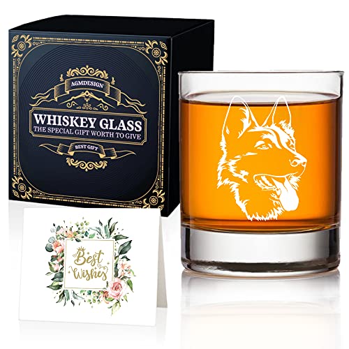 AGMdesign Whiskyglas mit Deutschem Schäferhund, Geschenk für Ihn, Ehemann, Vater, Opa, Schäferhund, Geschenk für Hundeliebhaber von AGMDESIGN