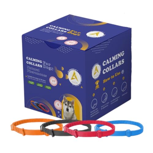 Agon Beruhigendes Halsband für Hunde – natürliche Pheromone für Angst- und Stressabbau – verstellbar bis zu 63,5 cm – wasserdicht, schnell wirkend & langlebig (60 Tage) – 4er-Pack von AGON