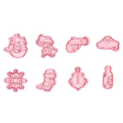 8 Stück Piratenschiff Serie Form Stempel Cartoon Backformen Einfache Fondant Kuchenform Kuchendekoration von AGONEIR