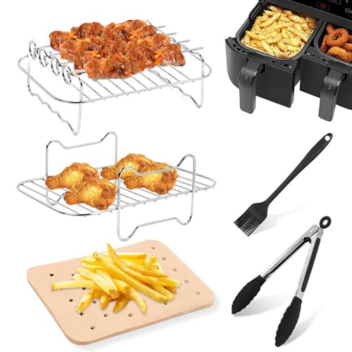 Air Fryer Basket For Oven Stainless Steel Grill Basket Non-stick Mesh Basket Set Air Fryer Tray Rack Roasting Basket Air Fryer Replacement Parts von AGONEIR
