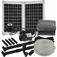 Agora-tec - Solar Bachlauf - Pumpen - Set mit Akku und led Licht AT-20W-BLH-V2.0monokristallin von AGORA-TEC