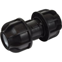 Agora-Tec PE Fitting Rohr Verbinder 20mm auf 20mm für PE-Rohr 20mm auf PE-Rohr 20mm SCHWARZ von AGORA-TEC