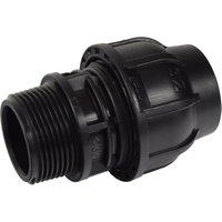 Agora-tec - PE-Fitting Kupplung 32 mm x 1 1/4 Zoll ag (41,9 mm) für PE-Rohr 32 mm schwarz von AGORA-TEC