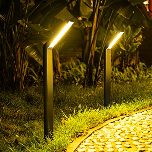 AGOTD Solarleuchte für Außen Garten, 2 Stück Solarlampen mit 3 Lichtmodi Wegeleuchten, IP55 Wasserdicht Solar Gartenleuchte für Garten, Deck, Rasen, Hof, Weg, Einfahrt von AGOTD