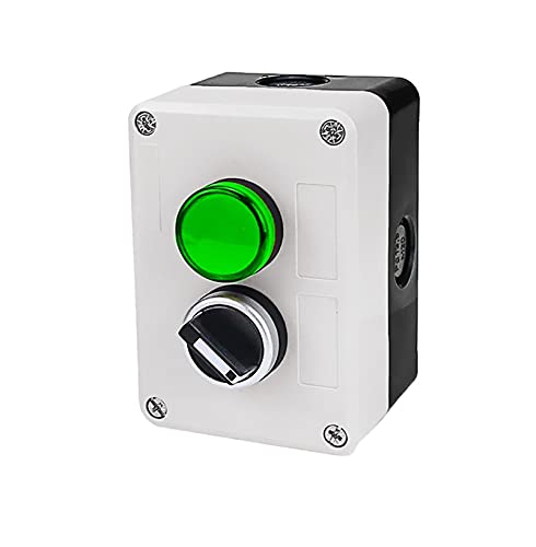 XB2-BS142 XB2-BS442 XB2-BS542 Not-Dreh-Drucktastenschalter mit 1 NC-Schlüssel, 2-Positionen-Verriegelung, 22-mm-Pilzkopftaste Steuerschalter (Color : Green light knob) von AGOUNOD