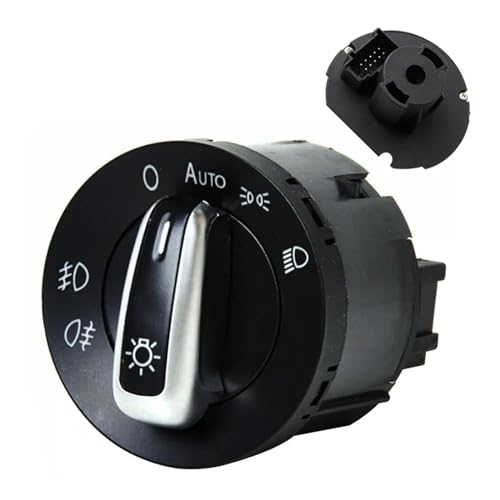 AGPTPYGZFW Auto-Scheinwerfer-Steuerschalter, passend for Volkswagen Passat B5 B6 Polo Touran Bora Passat CC, passend for VW Golf 4 MK5 Caddy Jetta, Nebelscheinwerferschalter(5ND941431B) von AGPTPYGZFW