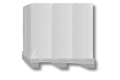 50 x PROFI Schrumpfhauben/Abdeckhauben für Paletten, Gitterboxen bis 1,25m Höhe - Extrem stabil (1250 + 850 x 1800 mm (125 my), Schwarz) von AGRI plus