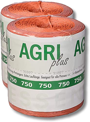 AGRI plus 1 Doppelpack Pressengarn/Erntegarn (10 kg - Für Rundballen 750 m/kg, Beige) von AGRI plus