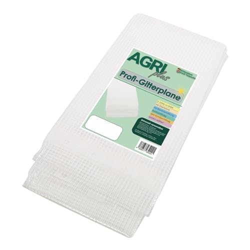 AGRI plus Gitterplane mit 20 HoldOn Ösen I 5 x 6 m I Verschiedene Größen I Stabile 220 g/m² Folie mit Ösenband I Transparente Plane für den langfristigen Außeneinsatz I Wetterfest & UV-beständig AGRI plus Gitterplane mit 20 HoldOn Ösen I 5 x 6 m I Verschiedene Größen I Stabile 220 g/m² Folie mit Ösenband I Transparente Plane für den langfristigen Außeneinsatz I Wetterfest & UV-beständig von AGRI plus