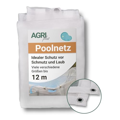 AGRI plus Poolnetz mit Ösen I 6 x 6 m I Verschiedene Maße I Engmaschiges Netz 0,8 x 0,8 mm I Abdeckung für Pool I Schutznetz mit Randverstärkung I Abdecknetz UV-stabil & wasserdurchlässig von AGRI plus
