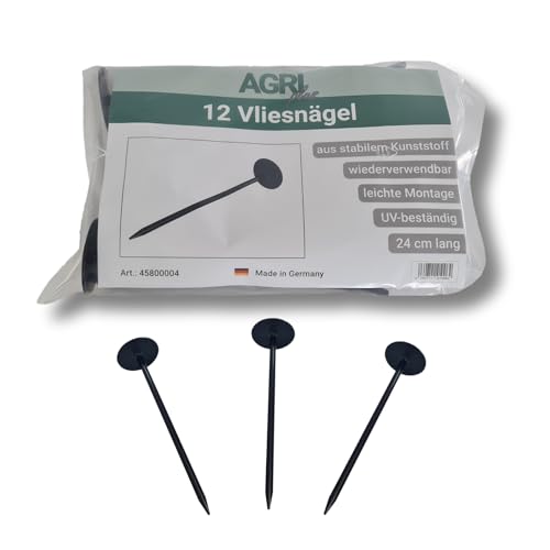 AGRI plus Vliesnägel 24cm I 12 Stück I Hochwertige Kunststoff-Nägel in Schwarz I Ideal zur Befestigung von Strohvlies & Heuvlies I wiederverwendbar, UV- & witterungsbeständig AGRI plus Vliesnägel 24cm I 12 Stück I Hochwertige Kunststoff-Nägel in Schwarz I Ideal zur Befestigung von Strohvlies & Heuvlies I wiederverwendbar, UV- & witterungsbeständig von AGRI plus