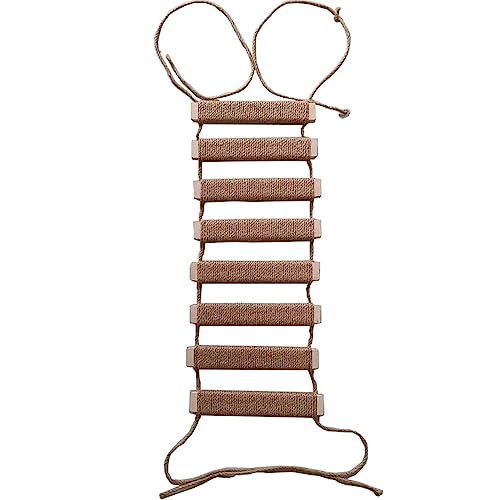 Outdoor Kratzbaum mit Wandkletterbrücke & Seilleiter – 50,8 cm Hanfseil Katzenwand Möbel von AGRICUE
