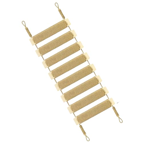 Multifunktionale Katzenleiter & Brücke - Sisalseil Klettergerüst Wandmöbel für Indoor/Outdoor Katzen, Käfigzubehör, Papageien, kleine Haustiere (Holzton) von AGRICUE