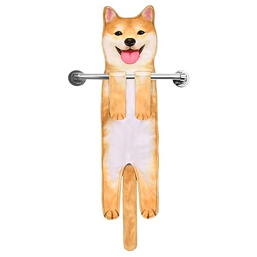 AGRIMONY Lustige Hunde Handtücher - Kawaii Deko für Küche Badezimmer - Personalisiertes Geschenk Gadgets Einweihungs Frauen Männer Mama Papa Hundebesitzer Paare - Shiba Inu von AGRIMONY