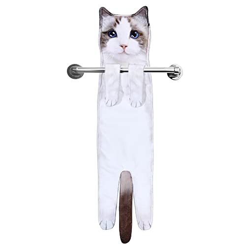 AGRIMONY Lustige Katzen Handtücher für Küche und Badezimmer - Katze Deko Hängende Handtuch Waschlappen Valentinstag Einweihungsgeschenk Geburtstag Geschenkideen -Geschenk für Frauen Katzenliebhaber von AGRIMONY
