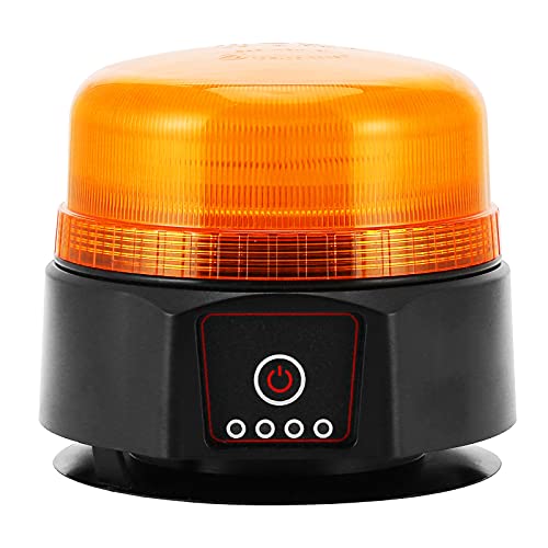 AGRISHOP 12V/24V LED Kabellos Blitzleuchte Mit Magnetfuß,36LED 2Modus Amber Blinkleuchte Orange Gelb,LED Auto Bernsteine Warnleuchte mit Magnet E9 R10 von AGRISHOP