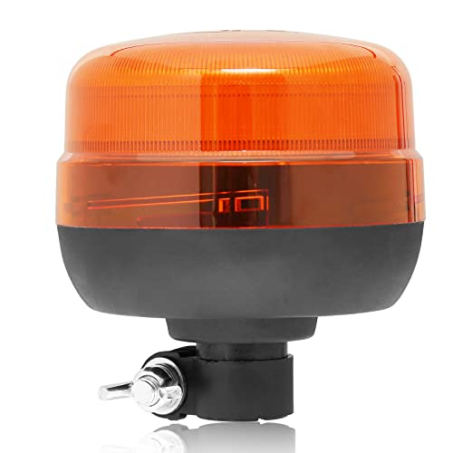 AGRISHOP 12V/24V LED LKW DIN Flexible Blitzleuchte 39LED 19W Einmaliges Blinken,Doppeltes Blinken,Drehung Orange LED Bernsteine Warnleuchte,Auto Warnlicht,CE R10 R65 TA1 for Forklift Tractor von AGRISHOP