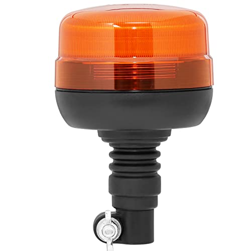 AGRISHOP 12V/24V LED LKW DIN Flexible Blitzleuchte 39LED 19W Einmaliges Blinken,Doppeltes Blinken,Drehung Orange LED Bernsteine Warnleuchte,Auto Warnlicht,CE R10 R65 TA1 for Forklift Tractor von AGRISHOP