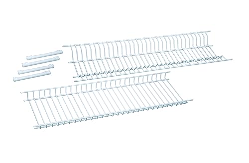 Sauvic Glasabtropfschale aus weißem, kunststoffbeschichtetem Stahl und Abtropffläche aus Glas für 75-cm-Schränke von Sauvic