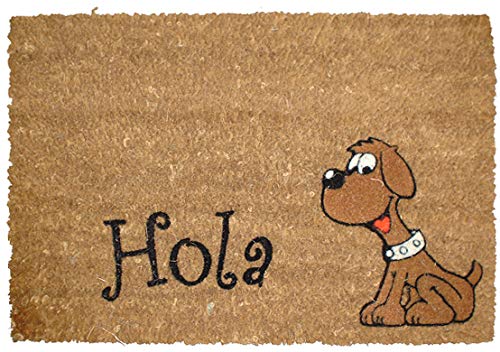 AGROFER TARRÉS Fußmatte Coco Design 40 x 60 cm 100% Kokosnuss Exclusiv Hund Hola von AGROFER