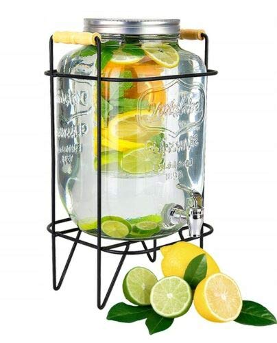 Agrohit Getränkespender mit Zapfhahn, Deckel & Ständer, 8 L Dispenser aus Glas, Wasserspender, Saftspender, Limonadenspender, Gefäß für Wasser, Saft oder Limonade, Transparenter Getränkebehälter Agrohit Getränkespender mit Zapfhahn, Deckel & Ständer, 8 L Dispenser aus Glas, Wasserspender, Saftspender, Limonadenspender, Gefäß für Wasser, Saft oder Limonade, Transparenter Getränkebehälter von AGROHIT