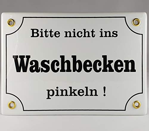 A.G.S. Emaille Schild Handarbeit Nr.22 - Bitte Nicht ins Waschbecken pinkeln von A.G.S.