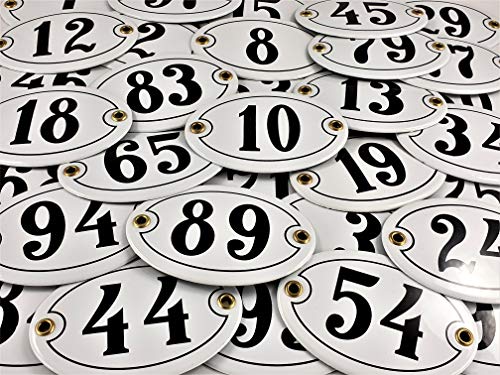 Emaille Schild oval Hausnummer 4 Weiß-Schwarz "Handarbeit" Emaille Schild oval Hausnummer 4 Weiß-Schwarz "Handarbeit" von AGS