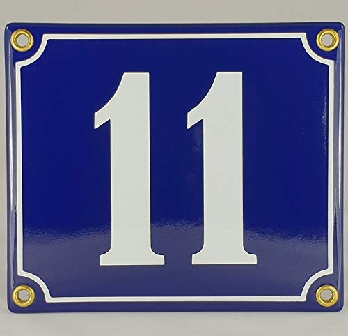 Hausnummer Emaille Schild Nr. 11 Blau-Weiß "Handarbeit" Hausnummer Emaille Schild Nr. 11 Blau-Weiß "Handarbeit" von AGS