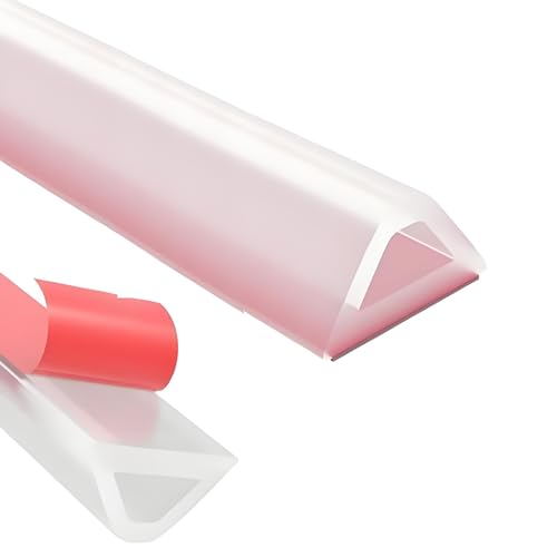 AGSYFFD 2M Transparenter Flexibler Silikon-Absperrstreifen, Selbstklebender Spritzschutz für Dusche & Badewanne, Wassersperre für Feuchtraum, Küchenspüle, Duschwanne von AGSYFFD